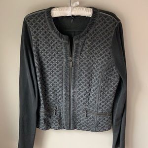 Yest black quilted ( vibe) zipper up black jacket. Sz: XL